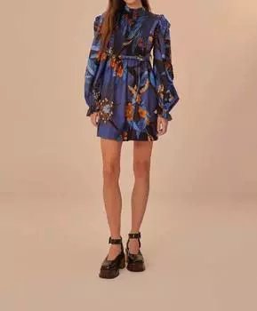 Мини-платье Pietra Floral черного цвета FARM Rio