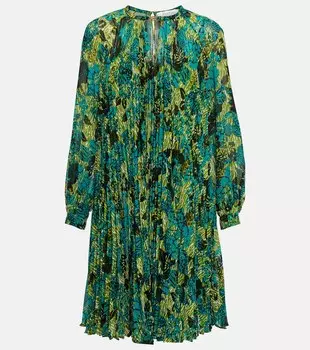 Мини-платье Pina из жоржета с цветочным принтом MAX MARA, разноцветный