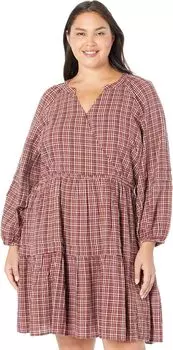 Мини-платье Plus из жатого хлопка с запахом Madewell, цвет Dark Merlot