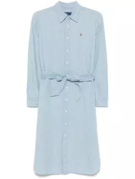 Мини-платье Polo Ralph Lauren Polo Pony с вышивкой, синий
