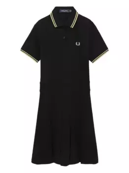 Мини-платье-поло с плиссировкой Fred Perry, черный