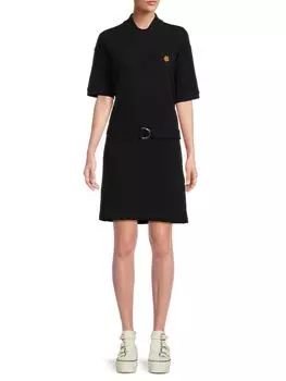 Мини-платье-поло с поясом Kenzo, черный