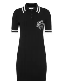 Мини-платье-поло в рубчик Philipp Plein, черный