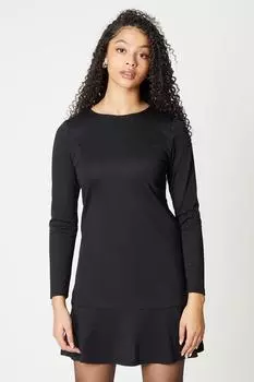 Мини-платье Ponte с оборкой и подолом Dorothy Perkins, черный