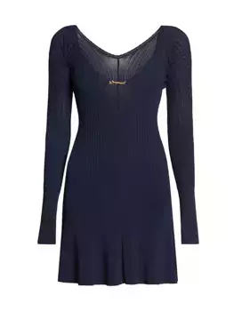 Мини-платье Pralu с логотипом Jacquemus, синий