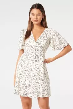 Мини-Платье приа застегивающееся на пуговицы Forever New, белый