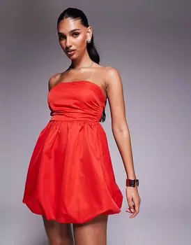 Мини-платье Princess Polly Crotoy с присборенными боками и подолом-бандо красного цвета