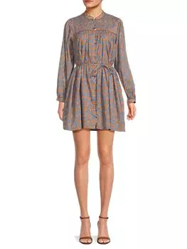 Мини-платье приталенного кроя и расклешенной юбкой Challensia Joie, цвет Faded Denim