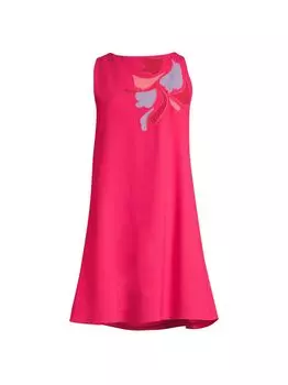 Мини-платье прямого кроя без рукавов Petal Emporio Armani, красный