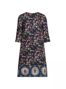 Мини-платье прямого кроя из джерси Berry Etro, нави