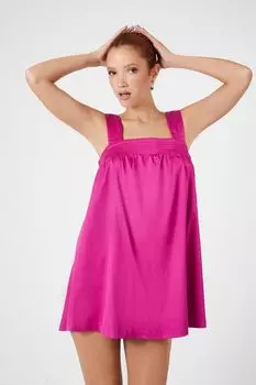 Мини-платье прямого кроя из хлопковой смеси Forever 21, фуксия