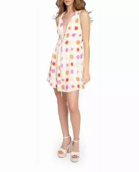 Мини-платье Radiant Aura Silk в белый горошек Aura Nicole Miller