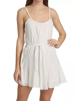 Мини-платье Raina Godet Alice + Olivia плетеное, белый
