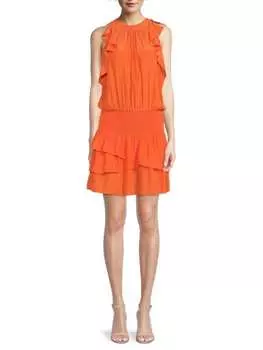 Мини-платье Ramy Brook с развевающимися рукавами rooney, zinnia