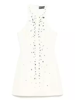 Мини-платье, расшитое кристаллами David Koma, нейтральный