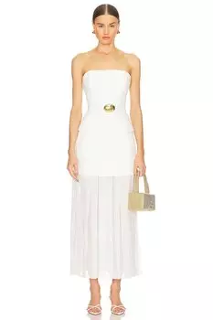 Мини-Платье reagan без бретелек с плиссированной юбкой Nicholas, бежевый