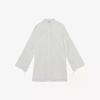 Мини-платье Reiss с длинными рукавами из стрейч-хлопка, белый