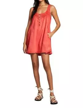 Мини-платье Рейнольдса в цвете мака Saltwater Luxe, цвет poppy