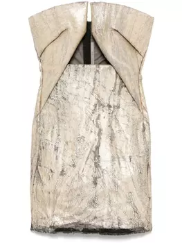 Мини-платье Rick Owens с зубчатой отделкой, золотой