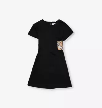 Мини-Платье Riley ekd-patch из хлопка 3-14 лет Burberry, черный