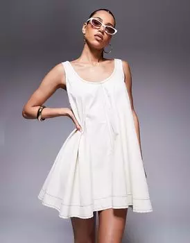 Мини-платье River Island Swing кремового цвета