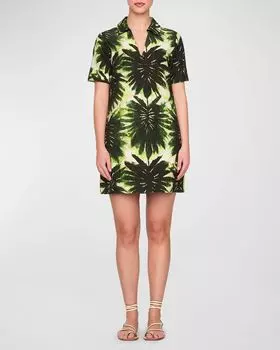Мини-платье-рубашка Dede с ботаническим принтом Marie Oliver, цвет Lupin