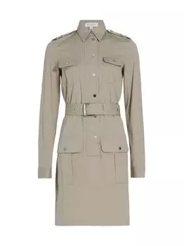 Мини-платье-рубашка карго с поясом Michael Kors Collection