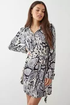 Мини-платье-рубашка с змеиным принтом Petite Dorothy Perkins, мультиколор