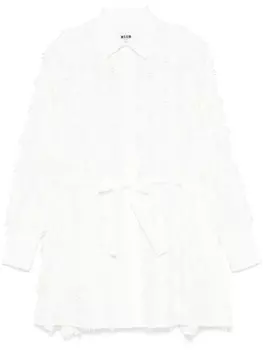 Мини-платье с 3D-деталями MSGM, белый