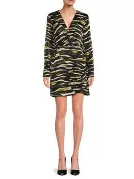 Мини-платье с абстрактным искусственным запахом Dkny, цвет Black Multi