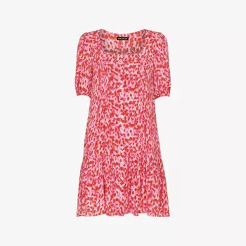 Мини-Платье с абстрактным принтом и рукавами-фонариками Whistles, мультиколор