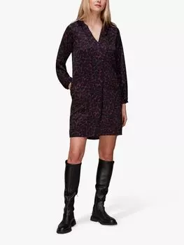 Мини-платье с анималистичным принтом Whistles, розовый/разноцветный