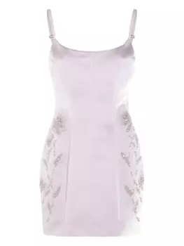 Мини-платье с атласной отделкой Elisabetta Franchi, розовый