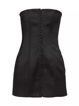 Мини-платье с атласным корсетом GUIZIO, черный