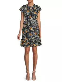 Мини-платье с бабочкой Area Stars Black multi