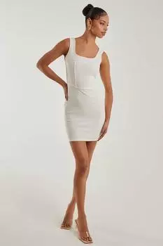 Мини-платье с бандажным корсетом Pink Vanilla, белый