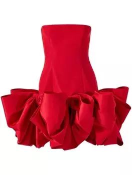 Мини-платье с бантом Carolina Herrera, красный
