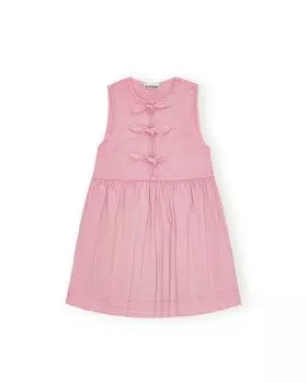 Мини-платье с бантом GANNI, розовый