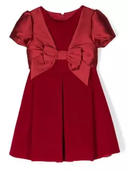 Мини-платье с бантом и эффектом бархата от Lapin House, красный