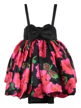 Мини-платье с бантом и отделкой в виде пузырьков Richard Quinn, черный