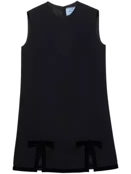 Мини-платье с бантом Prada, черный