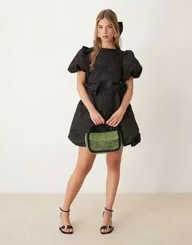 Мини-платье с бантом Sister Jane черного цвета