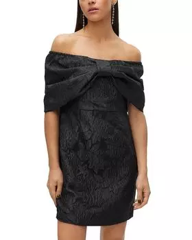 Мини-платье с бантом спереди и текстурой Vero Moda, черный