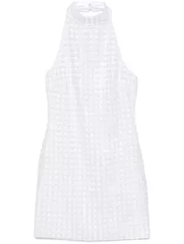 Мини-платье с бисером и вырезом халтер ROTATE BIRGER CHRISTENSEN, белый