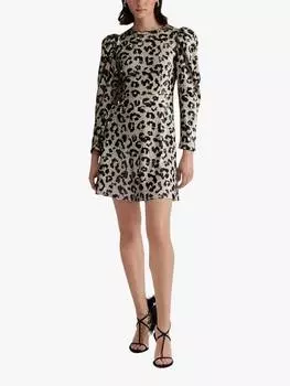 Мини-платье с блестками и животным принтом hollis Malina, разноцветный