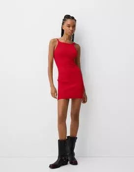 Мини-Платье с бретелями сзади Bershka, красный