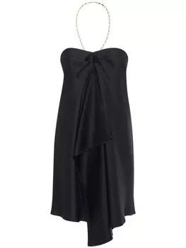 Мини-платье с цепочкой и халтернеем Amen, черный