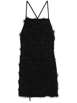 Мини-платье с цветочной аппликацией от MSGM, черный