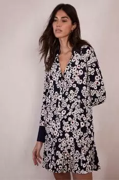 Мини-Платье с цветочным принтом Mint Velvet, синий