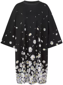 Мини-платье с цветочным принтом Moschino, черный